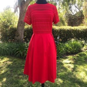Red eyelet dress